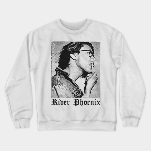 River Phoenix ////// 90s Aesthetic Fan Design Crewneck Sweatshirt by unknown_pleasures